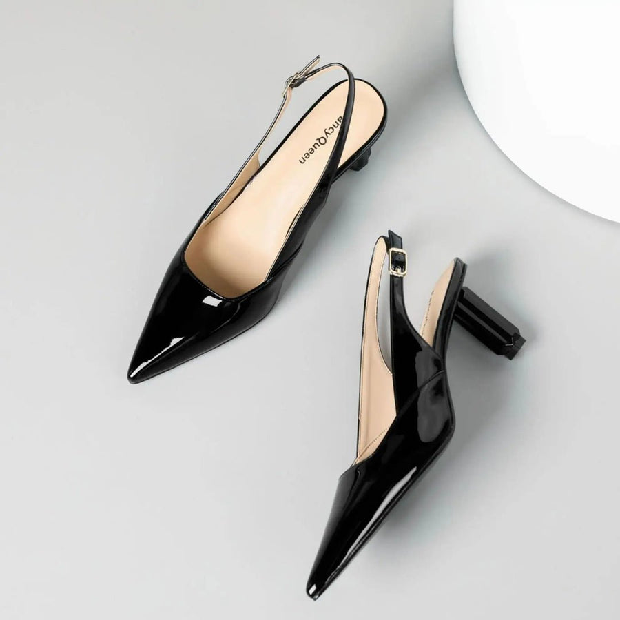 Virelle Pointed Toe Slingback Heels - Aries x Rose