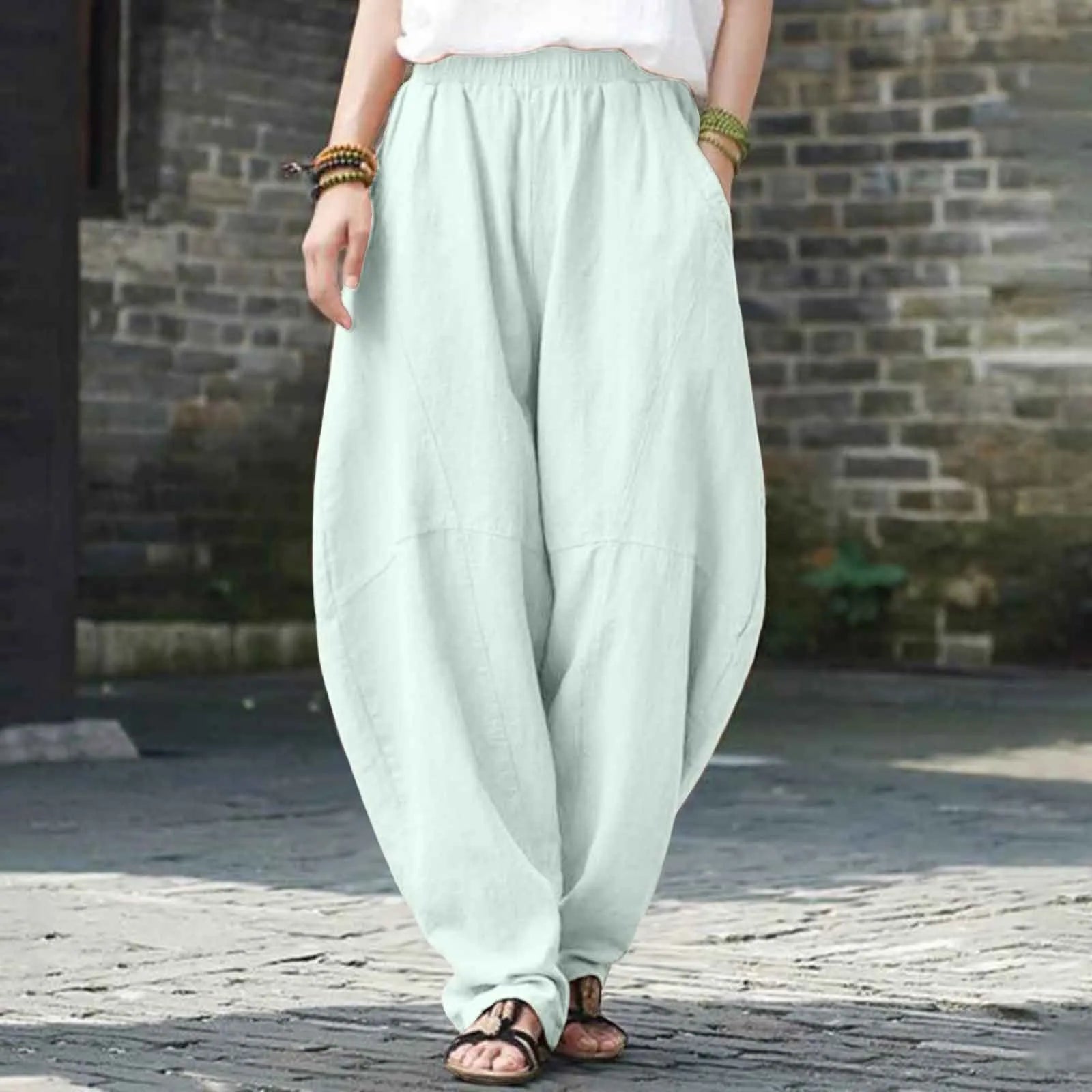 Eloria Linen Harem Pants - Aries x Rose