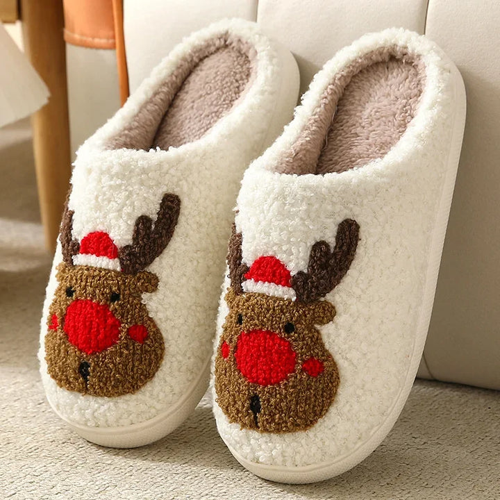 FrostyElk Christmas Cotton Slippers