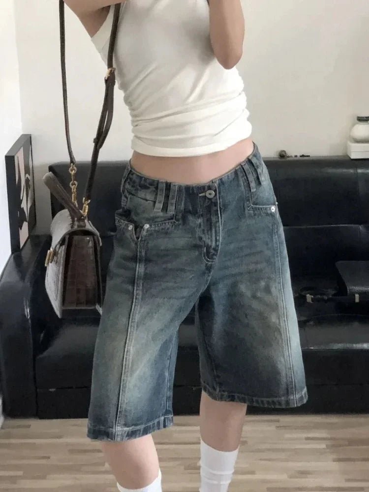 Revivi Vintage Baggy Denim Bermuda Jorts (Jeans Shorts) - Aries x Rose