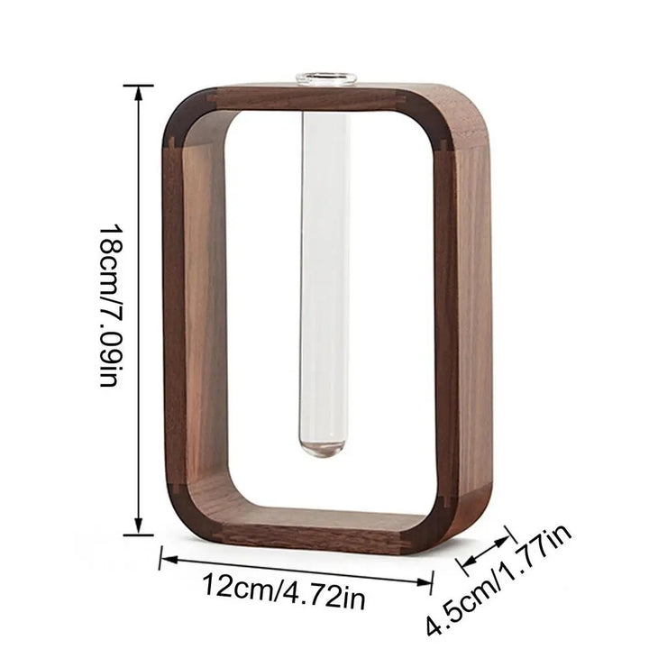 Wooden Hydroponic Glass Vase