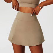 CloudHide High-Waist Tennis Skirt Shorts (Skort)