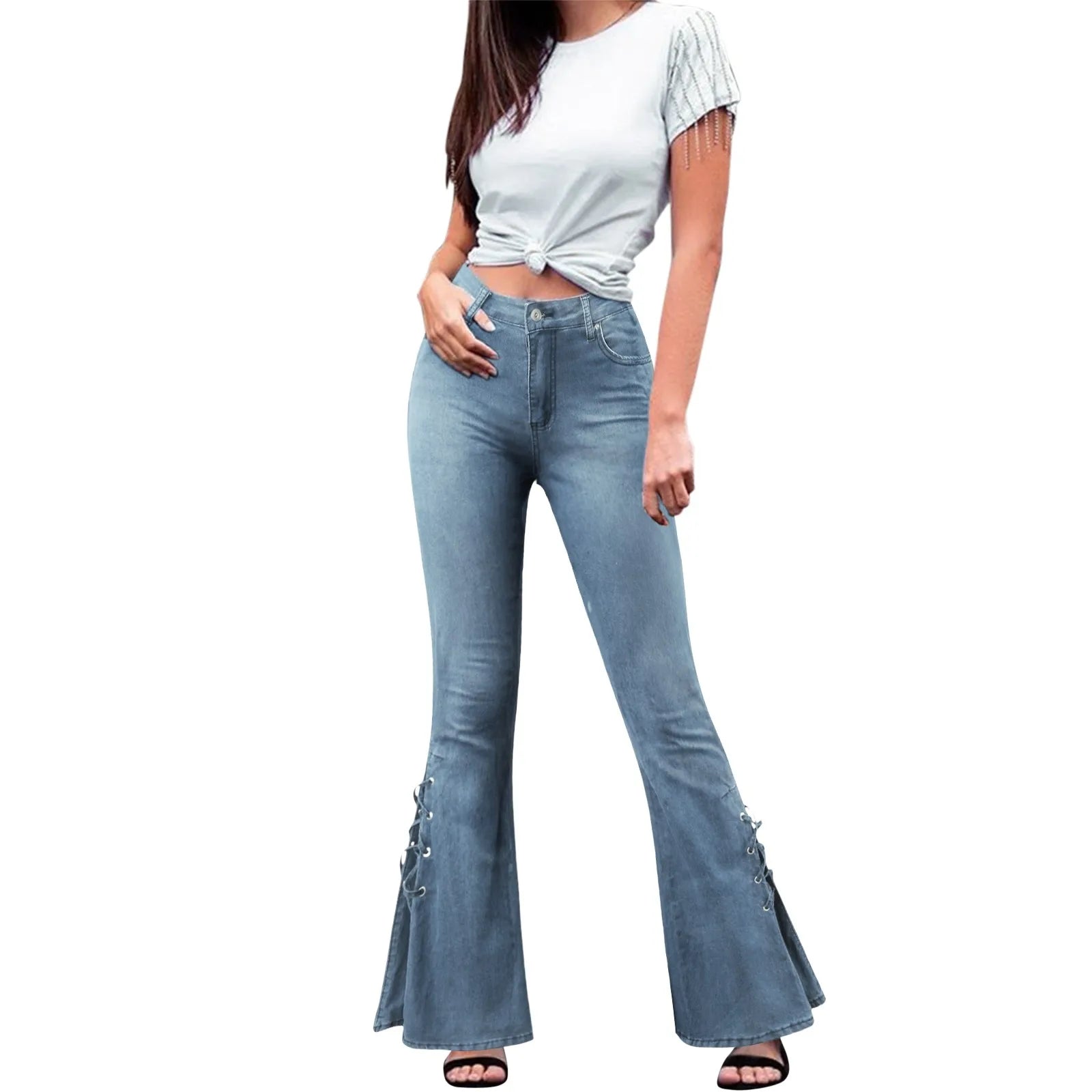 Zayden Lace - Up Bell Bottoms - Aries x Rose