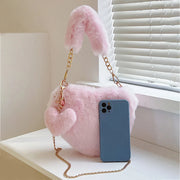 Elara Fur Heart Handbag - Buy 1 Get 1 Free