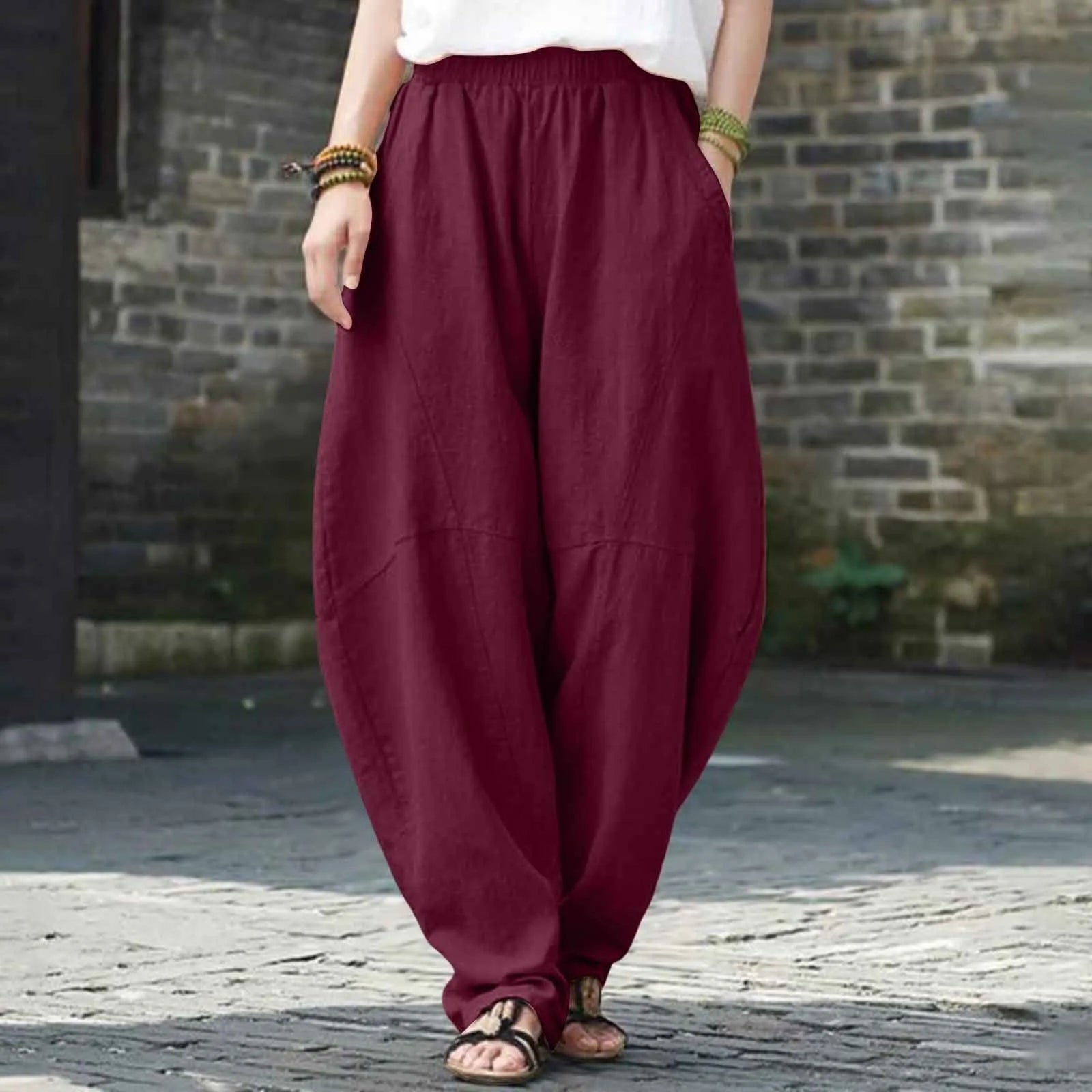 Eloria Linen Harem Pants - Aries x Rose