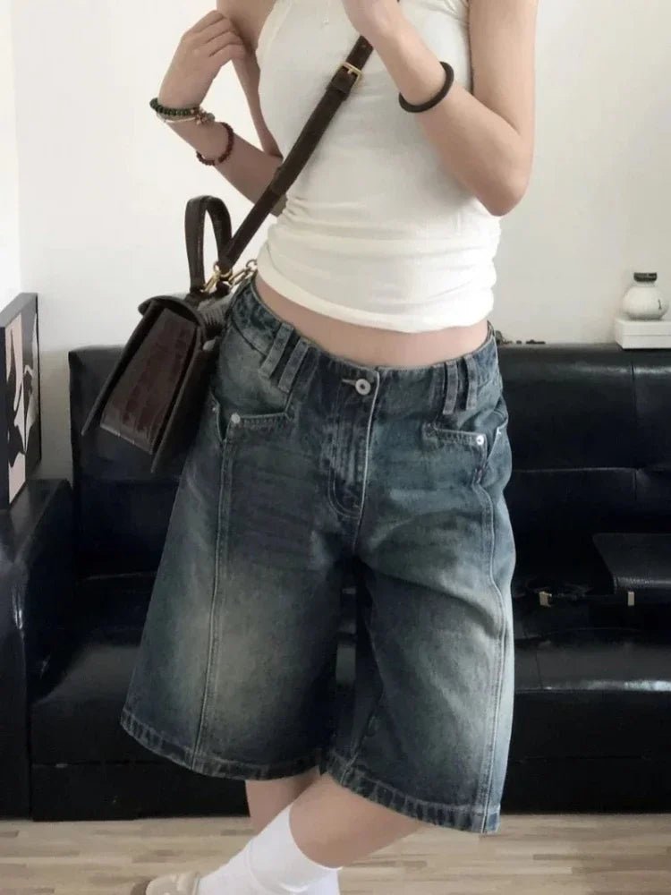 Revivi Vintage Baggy Denim Bermuda Jorts (Jeans Shorts) - Aries x Rose