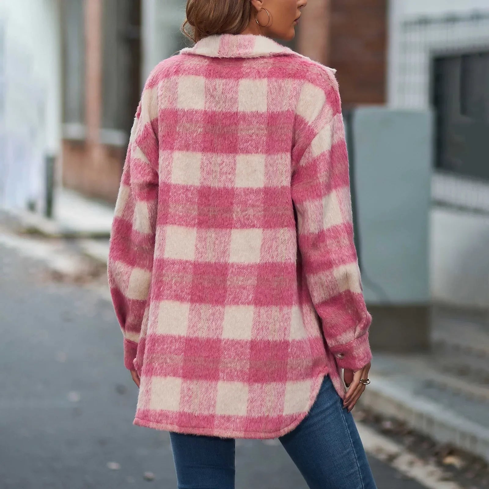 Plaid Flannel Oversized Shirt Jacket (Shacket) - Aries x Rose