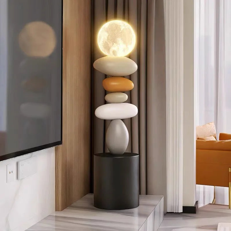 Modern Art Home Decor Stone Sculpture Light Luxury High-end Living Room Decorative Accessories Creative Luminous Floor Ornament
