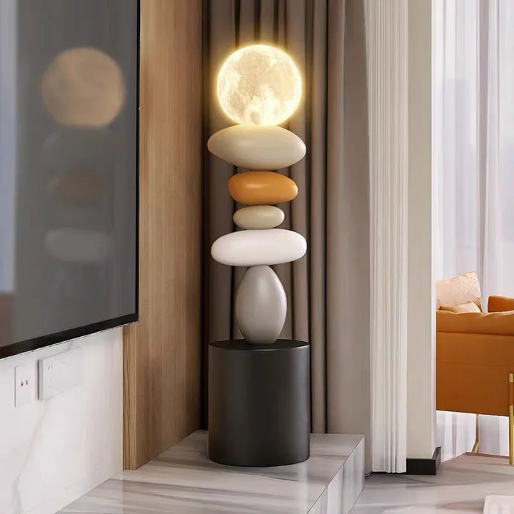 Modern Art Home Decor Stone Sculpture Light Luxury High-end Living Room Decorative Accessories Creative Luminous Floor Ornament
