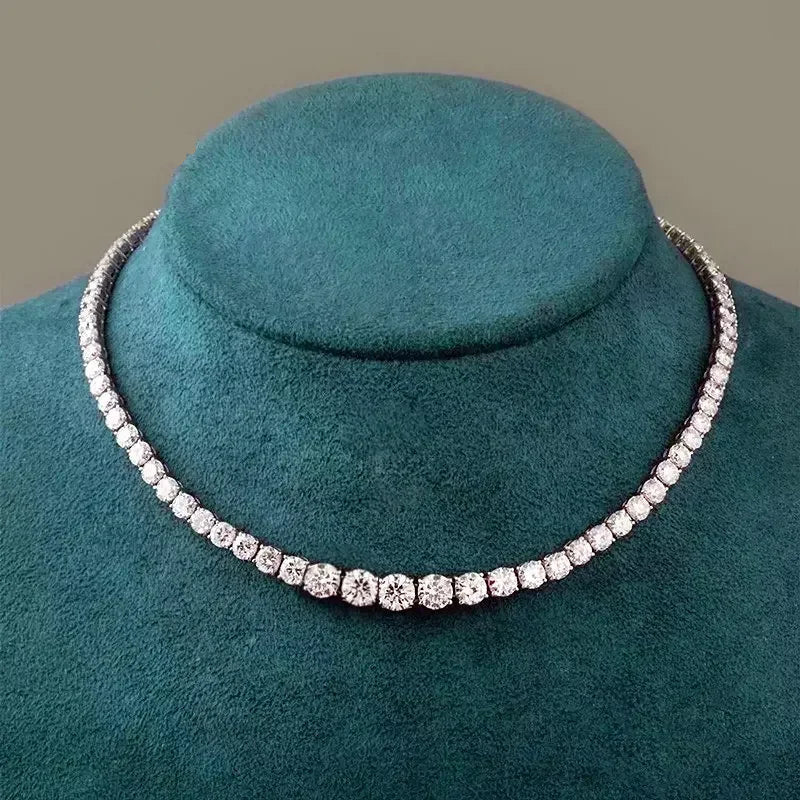 Aurace™ Moissanite Tennis Necklace with Certificate - Aries x Rose