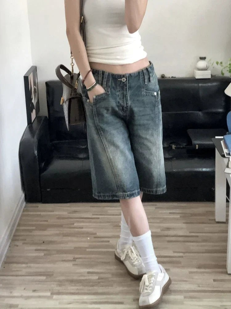 Revivi Vintage Baggy Denim Bermuda Jorts (Jeans Shorts) - Aries x Rose