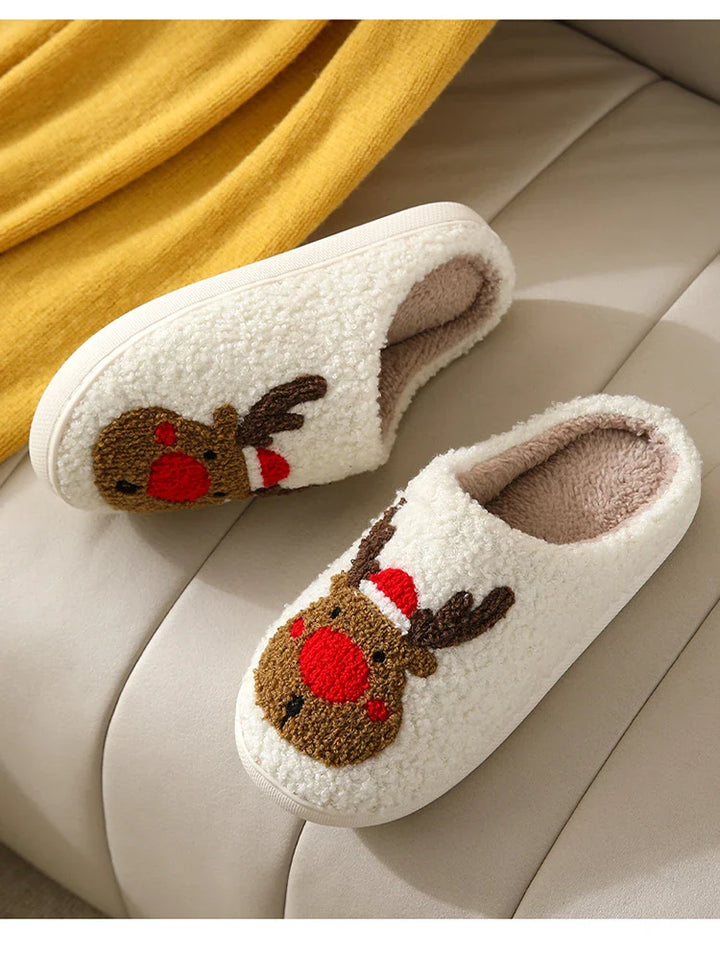 FrostyElk Christmas Cotton Slippers