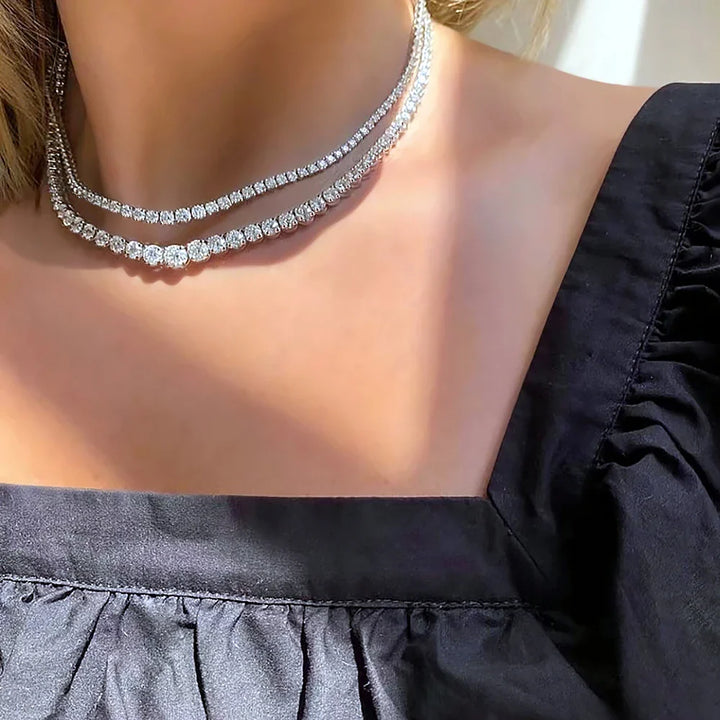 Aurace™ Moissanite Tennis Necklace with Certificate