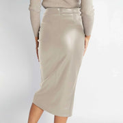 Fauxira Women’s High-Waist Midi Skirt