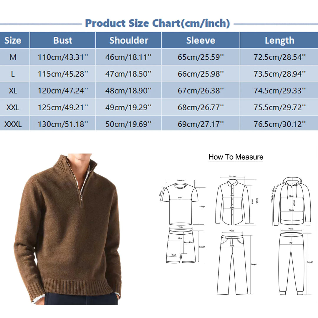 Men's Cashmere Zipper Sweater