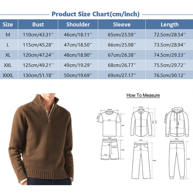 Men's Cashmere Zipper Sweater