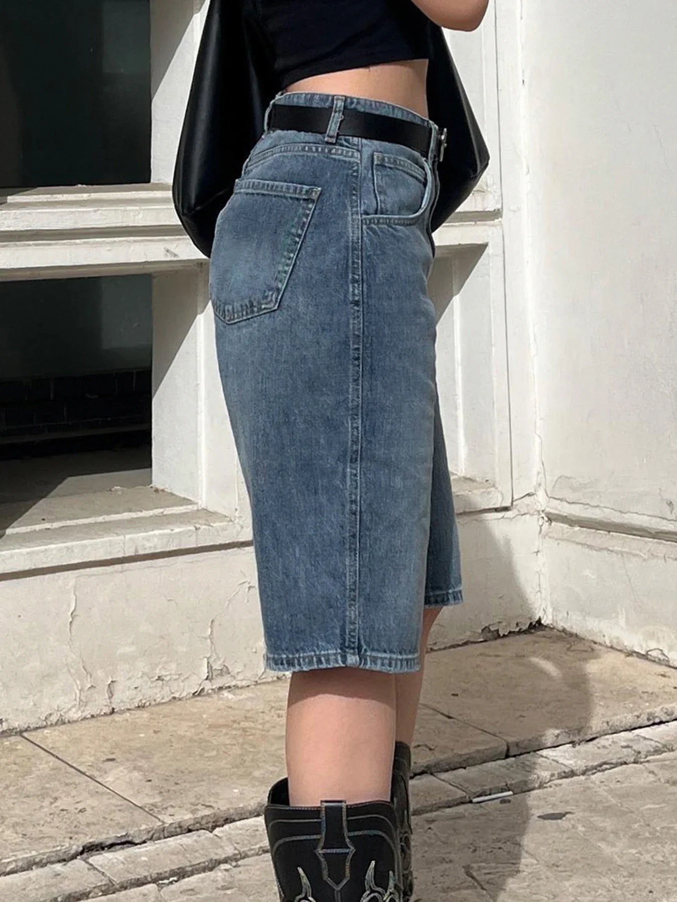 Rockmore Y2K Low - Rise Jeans Shorts (Jorts) - Aries x Rose
