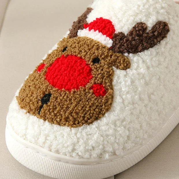 FrostyElk Christmas Cotton Slippers