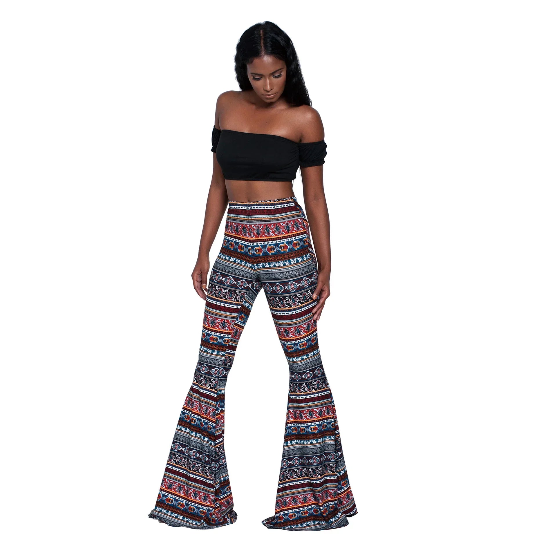 Velmora Printed Bell Bottoms - Aries x Rose