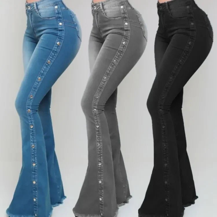 Sorella Mid - Waist Bell Bottoms - Aries x Rose