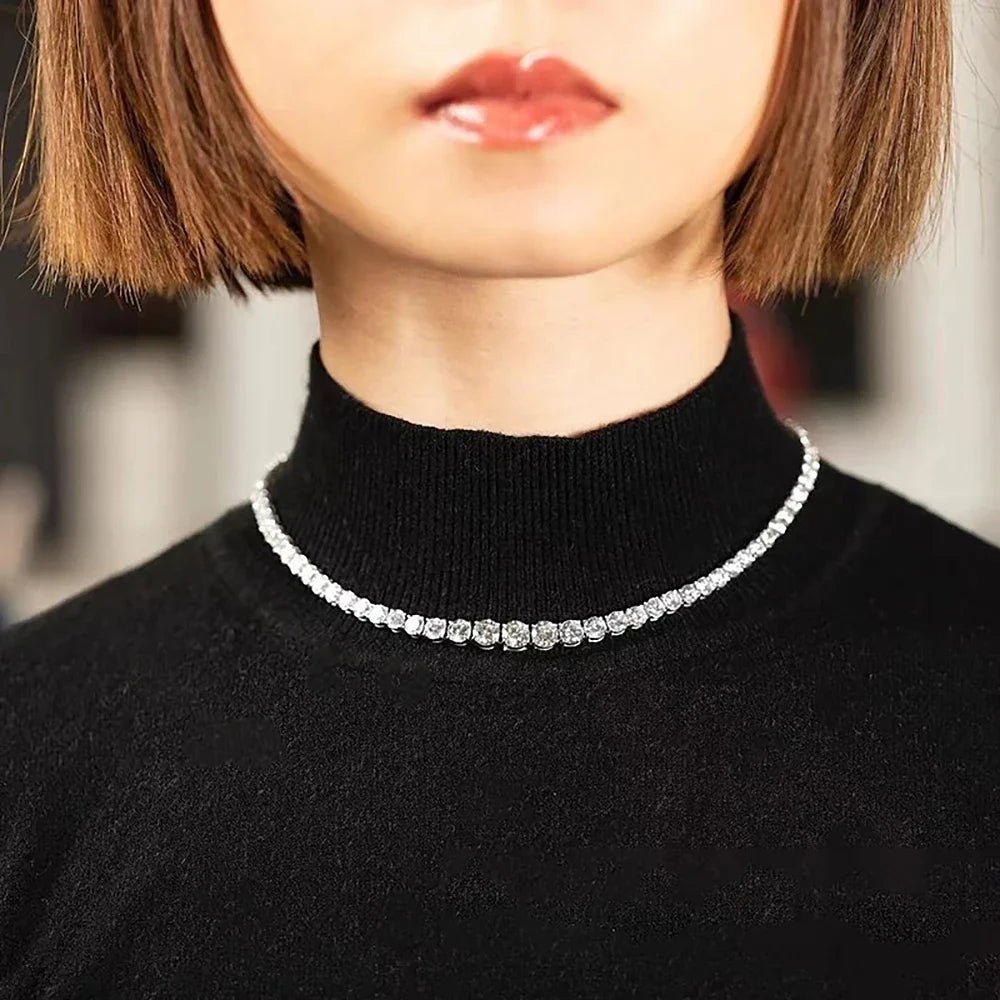 Aurace™ Moissanite Tennis Necklace with Certificate - Aries x Rose