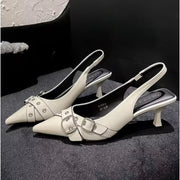 Caldré Pointed Strap Heels – Designer Kitten Sandals