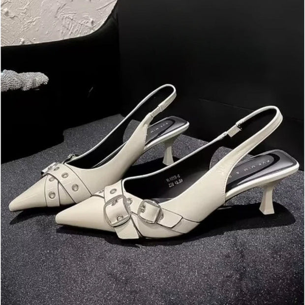 Caldré Pointed Strap Heels – Designer Kitten Sandals