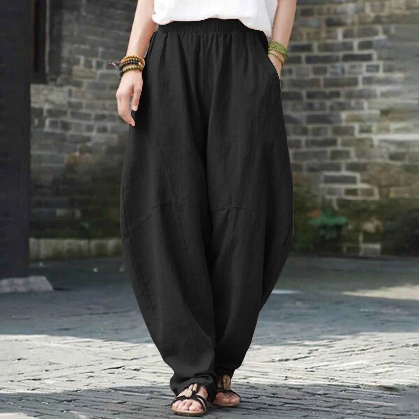 Eloria Linen Harem Pants - Aries x Rose