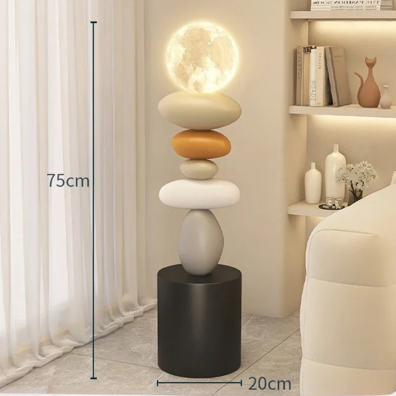 Modern Art Home Decor Stone Sculpture Light Luxury High-end Living Room Decorative Accessories Creative Luminous Floor Ornament