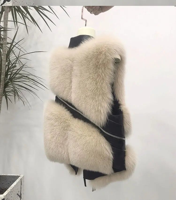 Veloura Women's Patchwork Fur Vest - Aries x Rose