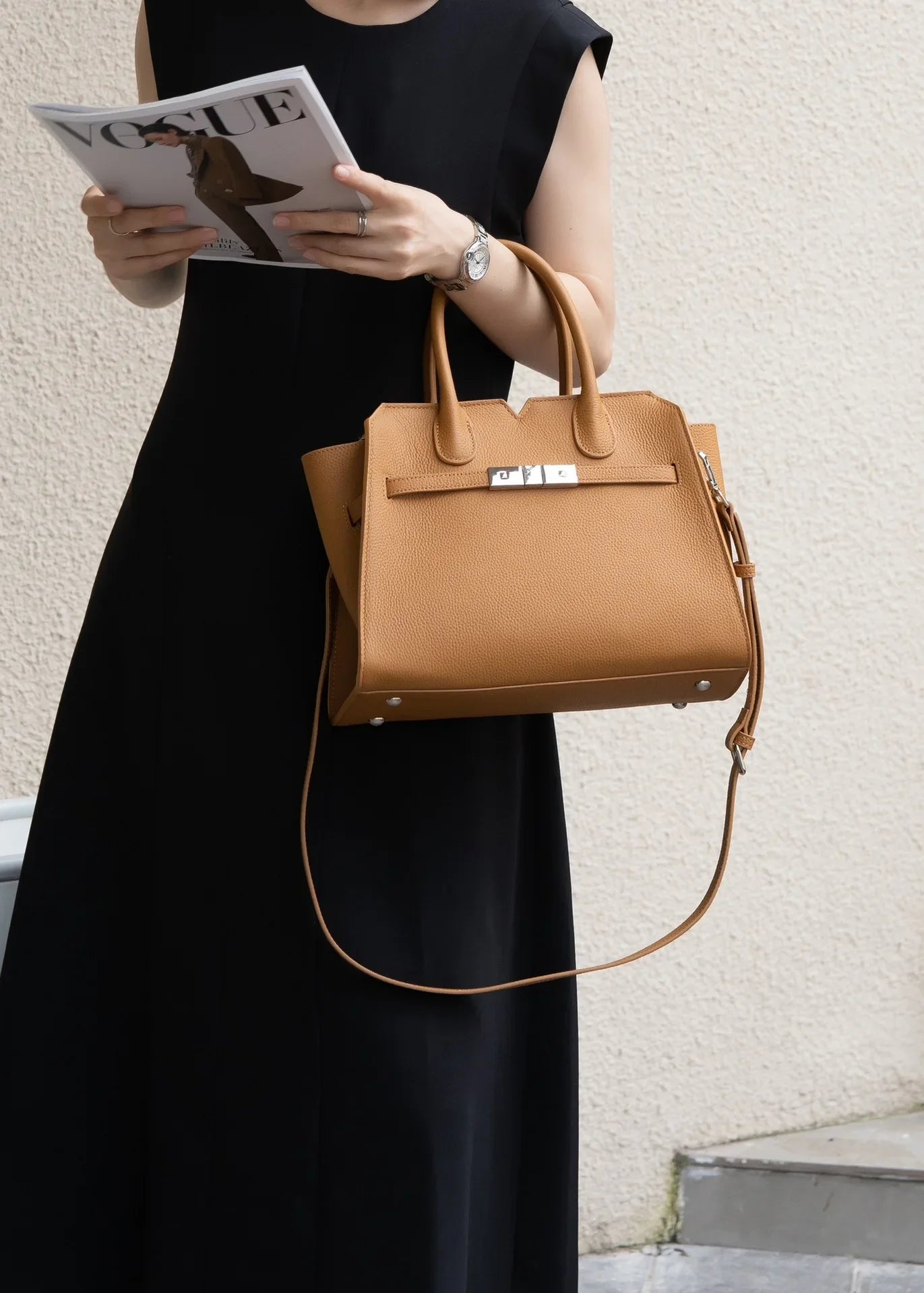 Mirelle Top - Grain Leather Handbag - Aries x Rose