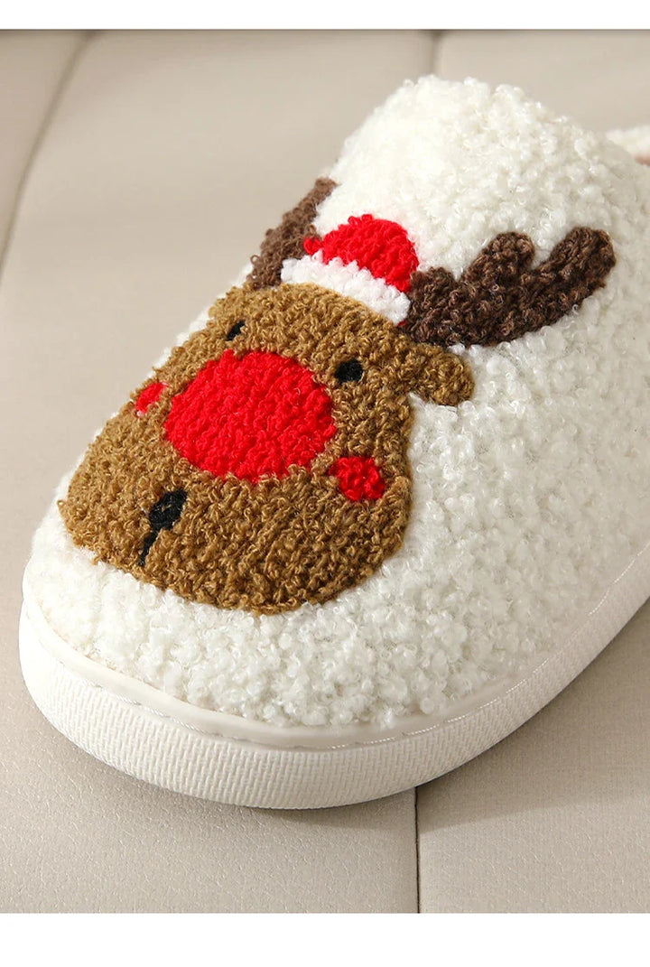 FrostyElk Christmas Cotton Slippers