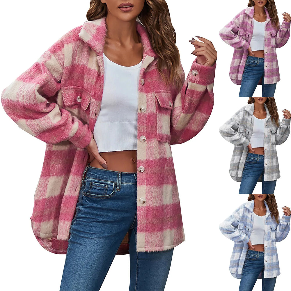 Plaid Flannel Oversized Shirt Jacket (Shacket) - Aries x Rose