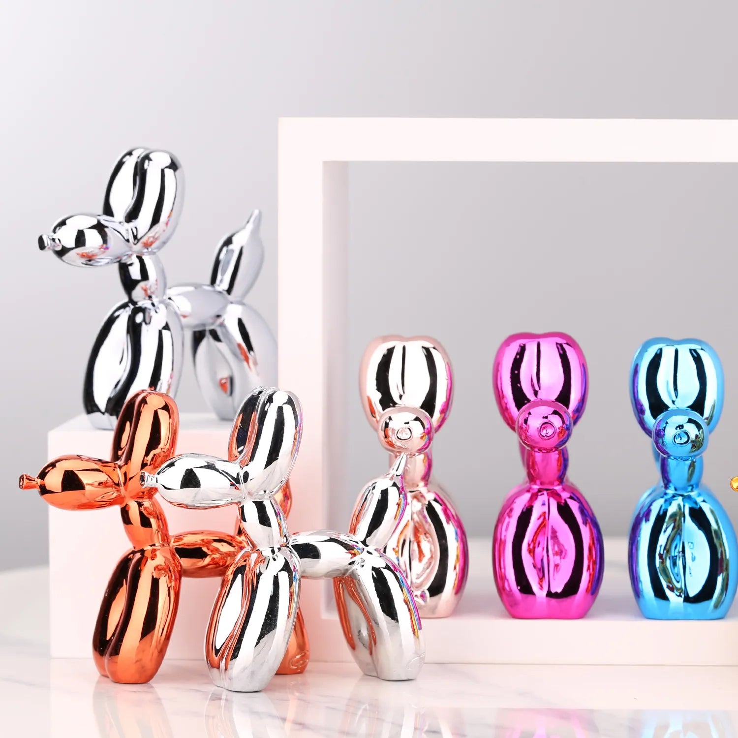 Balloon Dog Statue Figurine - Aries x Rose