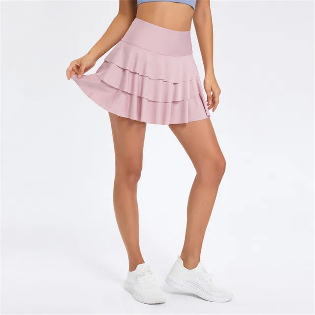 Elessa High-Waist Tennis Skirt Shorts (Skort) with Pockets