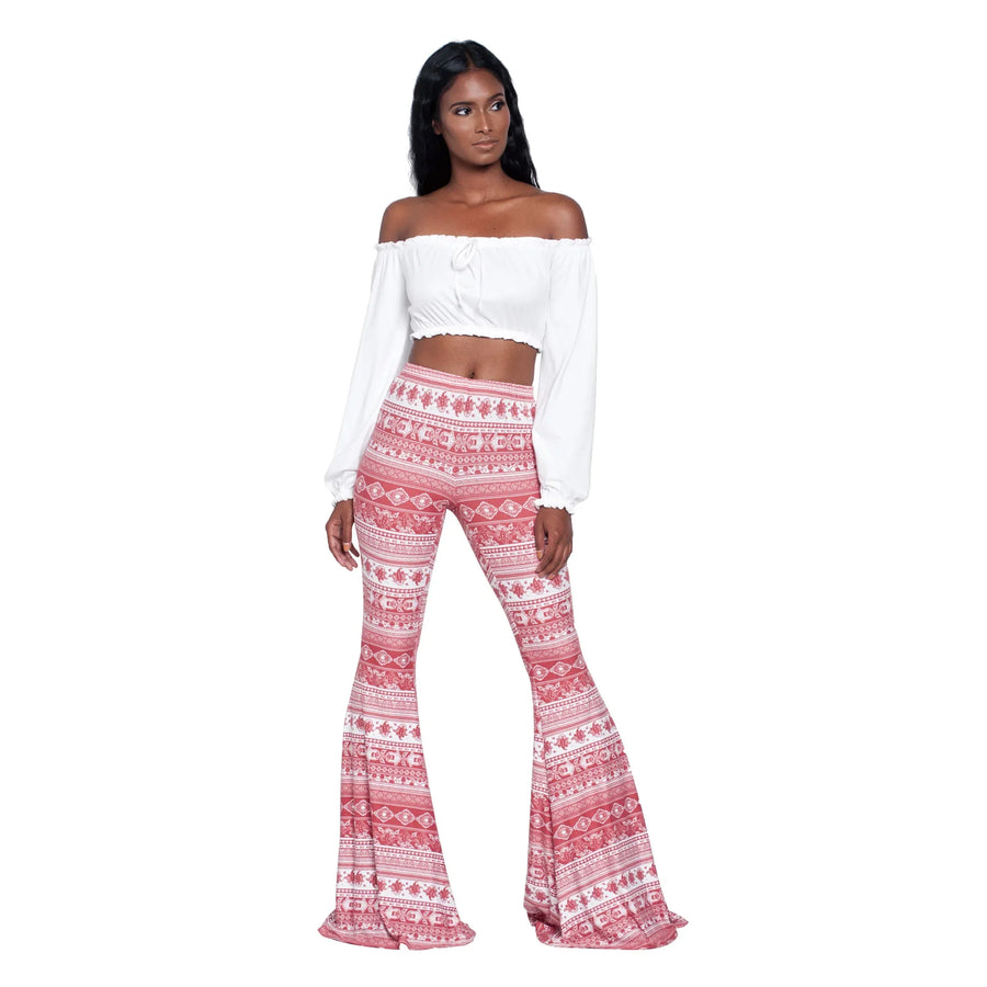 Velmora Printed Bell Bottoms - Aries x Rose