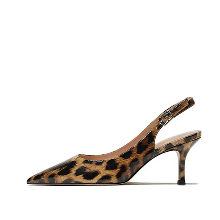 Lunara Patent Kitten Sandals – Back Strap Pumps