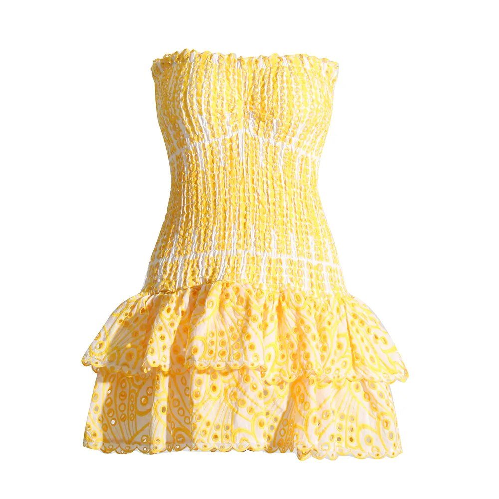 Solvella Strapless Mini Dress - Aries x Rose