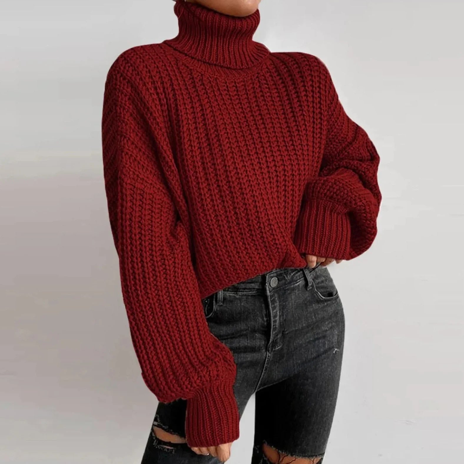 Women's Oversized Knitted Sweater - Aries x Rose