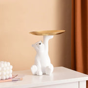 Polar Bear Figurine with Tray