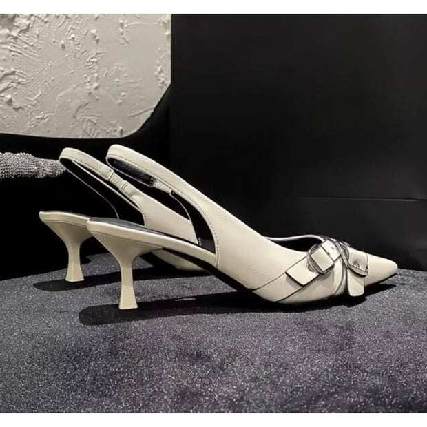 Caldré Pointed Strap Heels – Designer Kitten Sandals