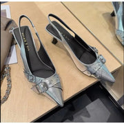 Caldré Pointed Strap Heels – Designer Kitten Sandals