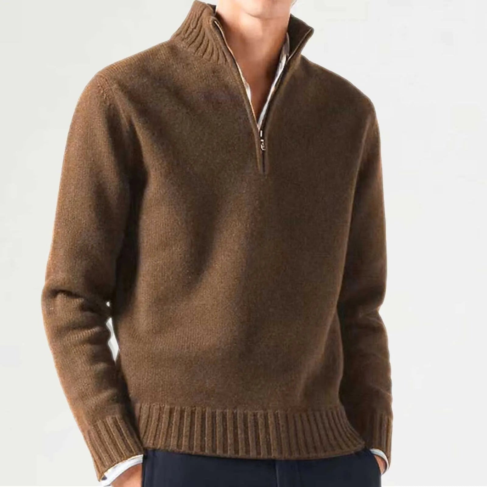 Men's Cashmere Zipper Sweater - Aries x Rose