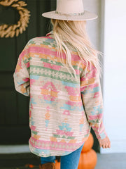 GypsyLady Western Aztec Button-Down Shirt Jacket (Shacket)