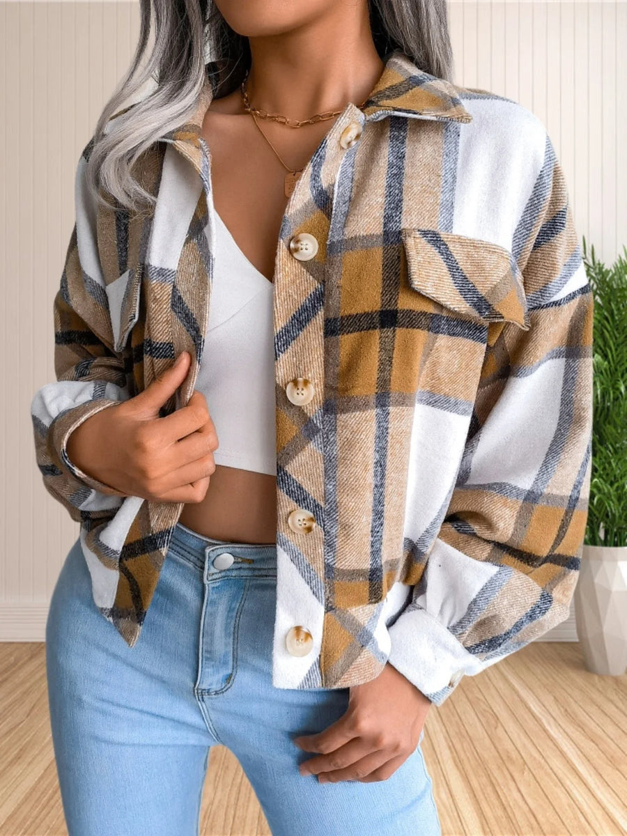 Cropped Flannel Plaid Shirt Jacket (Shacket) - Aries x Rose