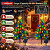 2 Pack Solar-Powered Christmas Trees with Multicolor LED Lights