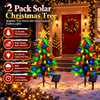 2 Pack Solar-Powered Christmas Trees with Multicolor LED Lights