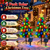 2 Pack Solar-Powered Christmas Trees with Multicolor LED Lights