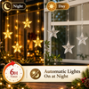 Warm White Star Curtain Lights with 8 Lighting Modes