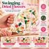 Floating Floral Glass Mug with Spoon